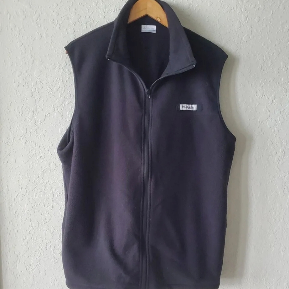 Columbia PFG Full Zip vest Fleece Jacket Pockets Casual size L